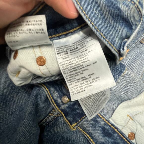 Levis 501 Mid Wash Blue Mens 36x32 Button Fly Straight Leg Denim Jeans Red Tab - Picture 15 of 16